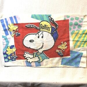Vintage Skating Snoopy Peanuts Woodstock  Standard Size Pillow Case